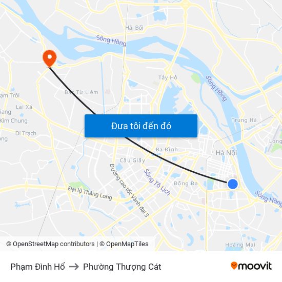 Phạm Đình Hổ to Phường Thượng Cát map