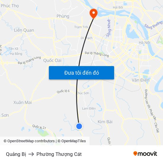 Quảng Bị to Phường Thượng Cát map