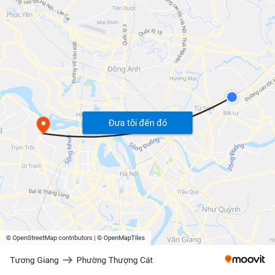 Tương Giang to Phường Thượng Cát map