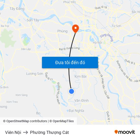 Viên Nội to Phường Thượng Cát map