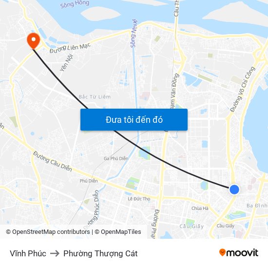 Vĩnh Phúc to Phường Thượng Cát map