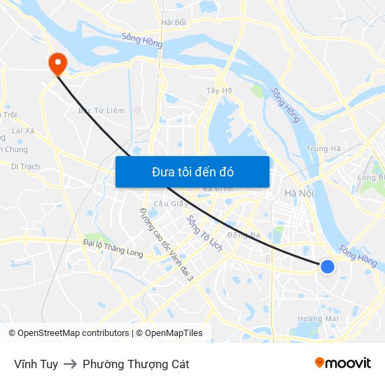 Vĩnh Tuy to Phường Thượng Cát map