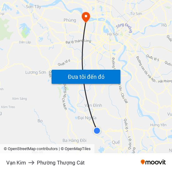 Vạn Kim to Phường Thượng Cát map