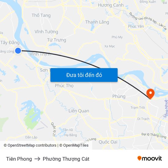 Tiên Phong to Phường Thượng Cát map