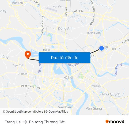 Trang Hạ to Phường Thượng Cát map