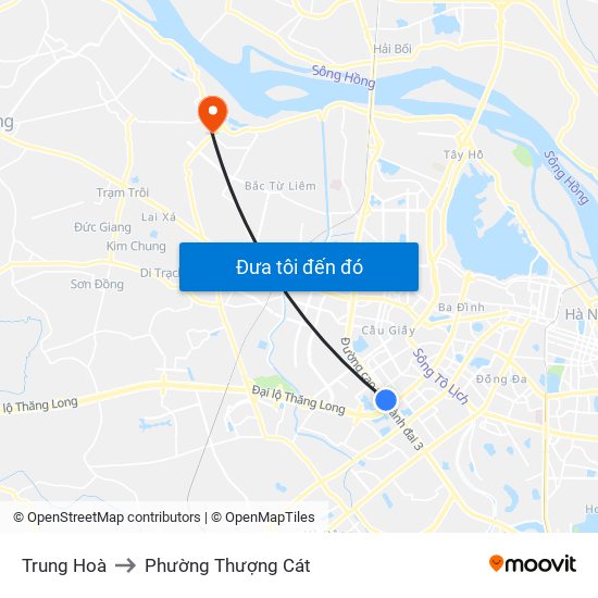 Trung Hoà to Phường Thượng Cát map