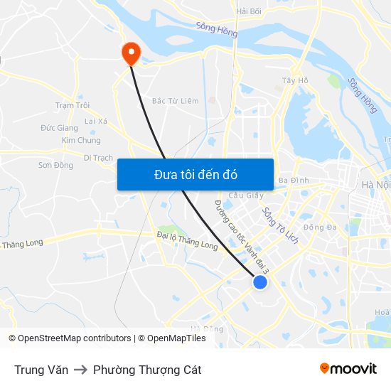 Trung Văn to Phường Thượng Cát map