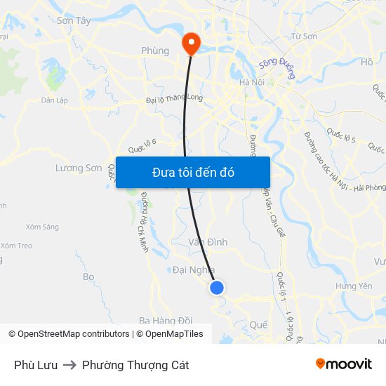 Phù Lưu to Phường Thượng Cát map