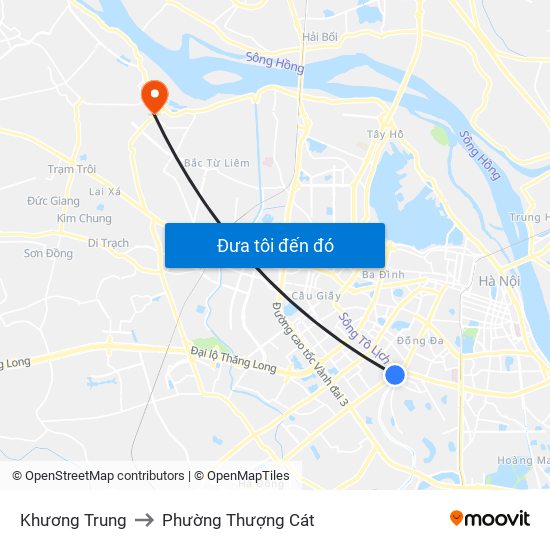 Khương Trung to Phường Thượng Cát map