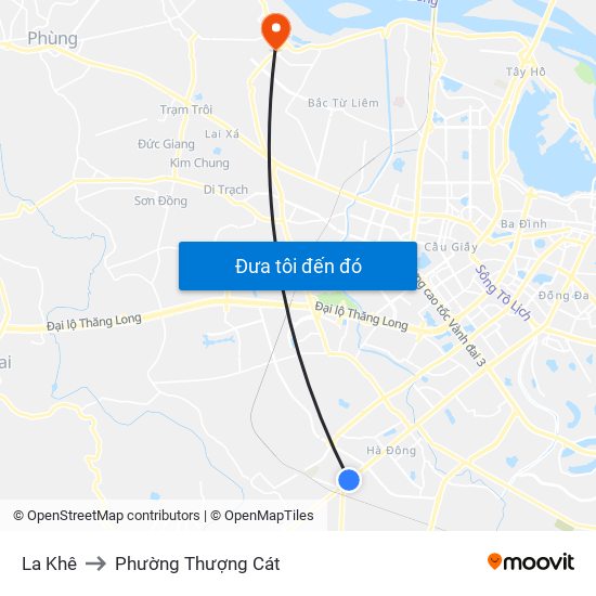 La Khê to Phường Thượng Cát map