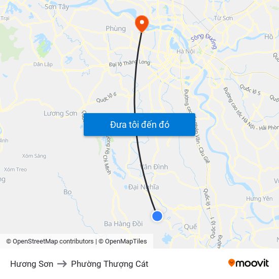 Hương Sơn to Phường Thượng Cát map
