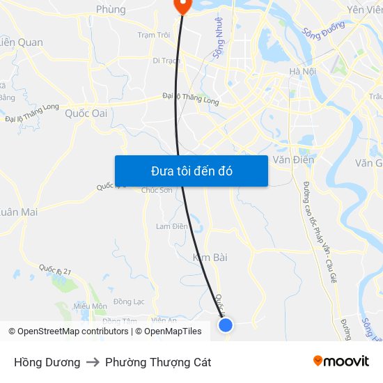 Hồng Dương to Phường Thượng Cát map