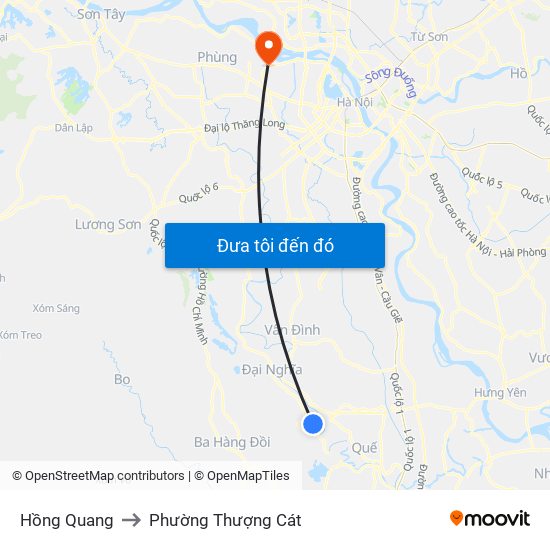 Hồng Quang to Phường Thượng Cát map