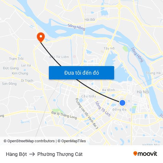 Hàng Bột to Phường Thượng Cát map