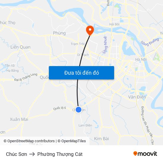 Chúc Sơn to Phường Thượng Cát map