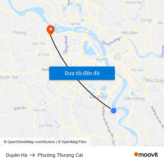 Duyên Hà to Phường Thượng Cát map