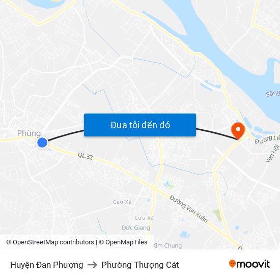 Huyện Đan Phượng to Phường Thượng Cát map