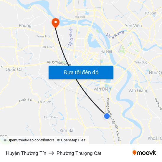 Huyện Thường Tín to Phường Thượng Cát map