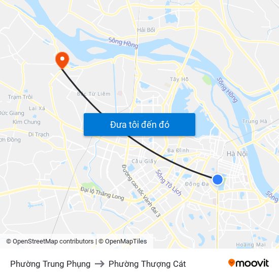 Phường Trung Phụng to Phường Thượng Cát map