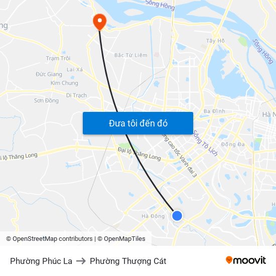 Phường Phúc La to Phường Thượng Cát map