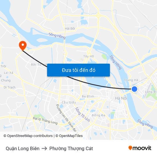 Quận Long Biên to Phường Thượng Cát map