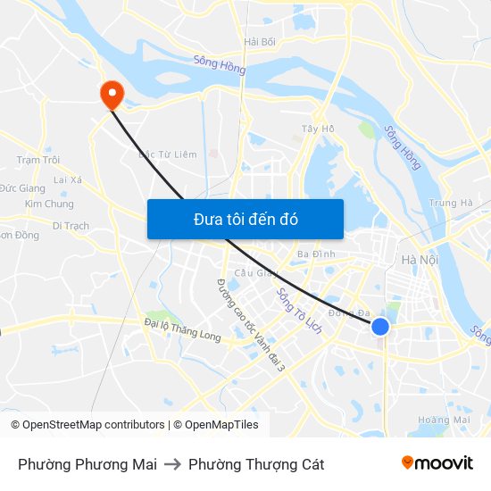 Phường Phương Mai to Phường Thượng Cát map