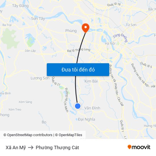 Xã An Mỹ to Phường Thượng Cát map