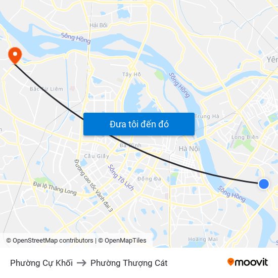 Phường Cự Khối to Phường Thượng Cát map