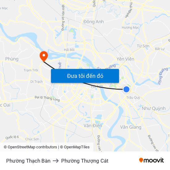 Phường Thạch Bàn to Phường Thượng Cát map