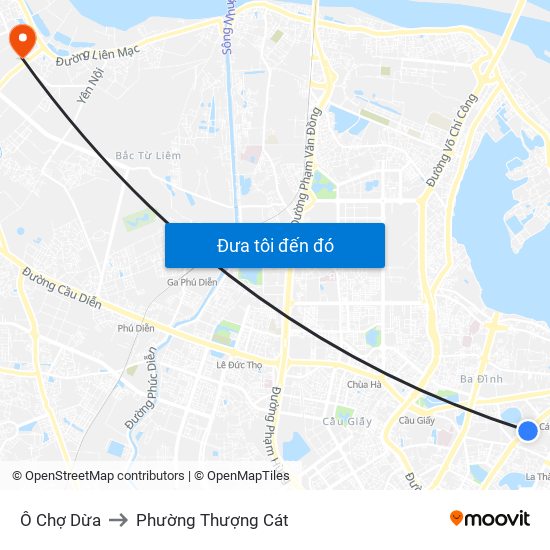 Ô Chợ Dừa to Phường Thượng Cát map