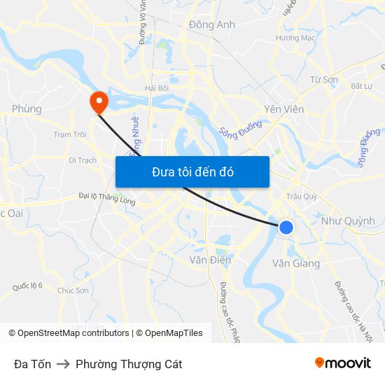 Đa Tốn to Phường Thượng Cát map