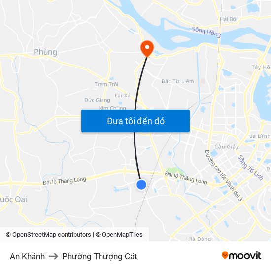 An Khánh to Phường Thượng Cát map