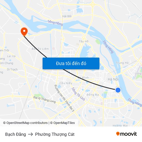 Bạch Đằng to Phường Thượng Cát map