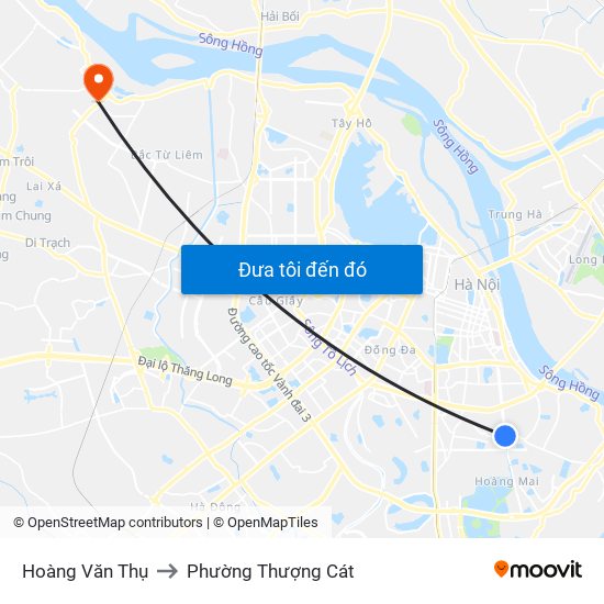 Hoàng Văn Thụ to Phường Thượng Cát map