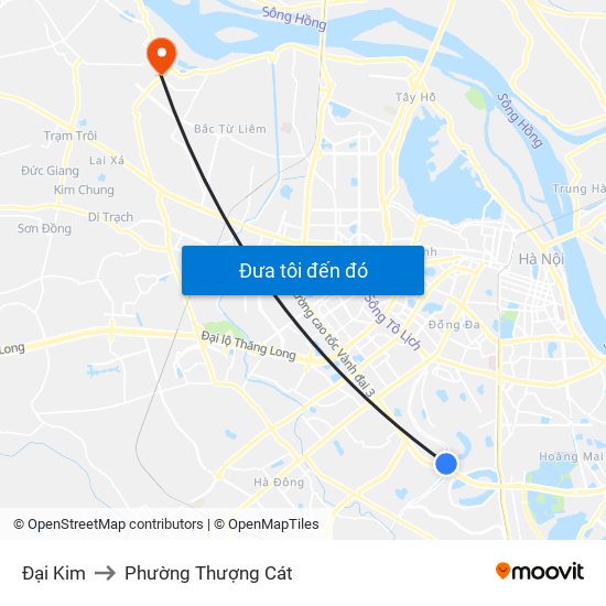 Đại Kim to Phường Thượng Cát map