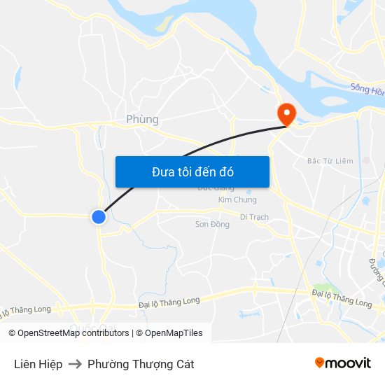 Liên Hiệp to Phường Thượng Cát map