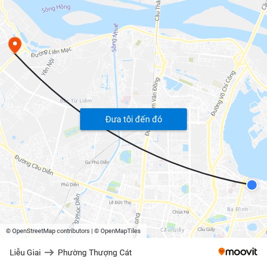 Liễu Giai to Phường Thượng Cát map