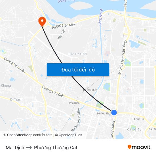 Mai Dịch to Phường Thượng Cát map