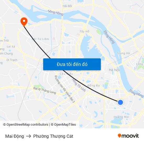 Mai Động to Phường Thượng Cát map