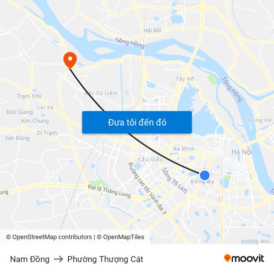 Nam Đồng to Phường Thượng Cát map