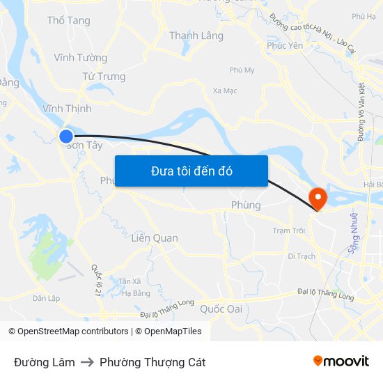 Đường Lâm to Phường Thượng Cát map