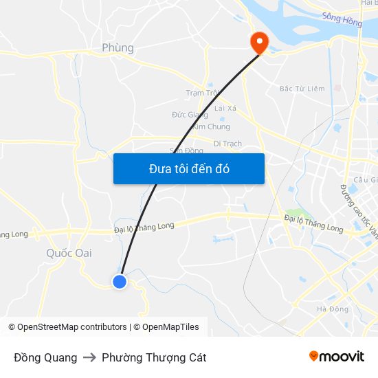 Đồng Quang to Phường Thượng Cát map