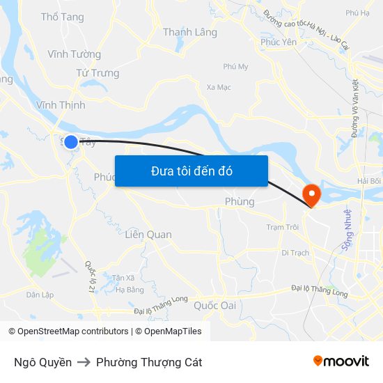 Ngô Quyền to Phường Thượng Cát map