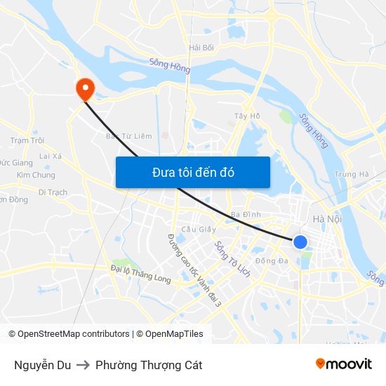 Nguyễn Du to Phường Thượng Cát map