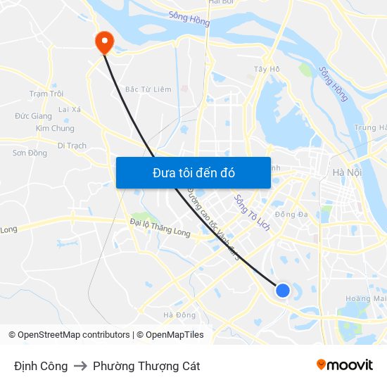 Định Công to Phường Thượng Cát map