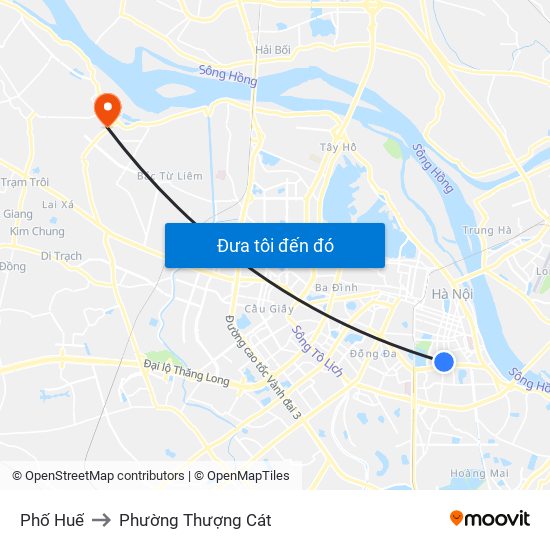 Phố Huế to Phường Thượng Cát map