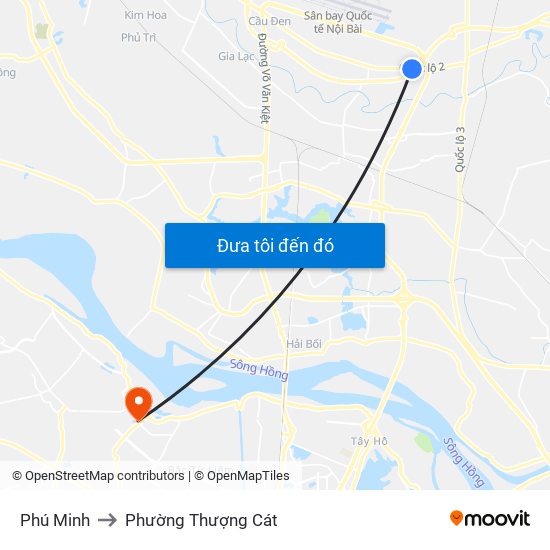 Phú Minh to Phường Thượng Cát map