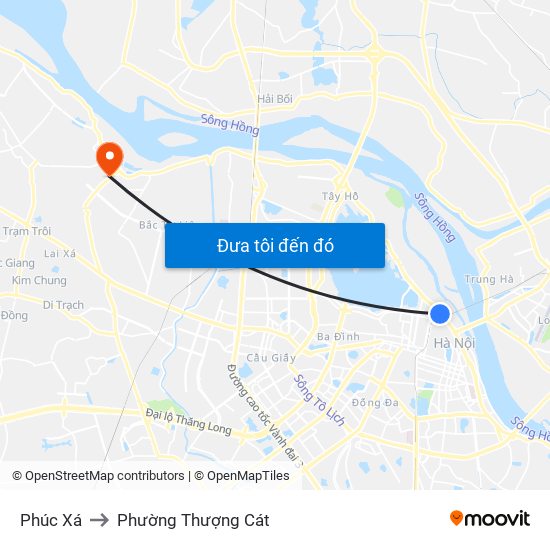 Phúc Xá to Phường Thượng Cát map