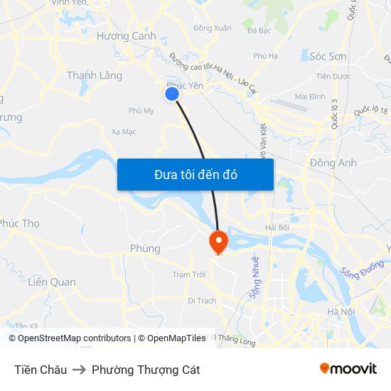 Tiền Châu to Phường Thượng Cát map