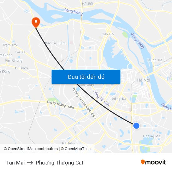 Tân Mai to Phường Thượng Cát map